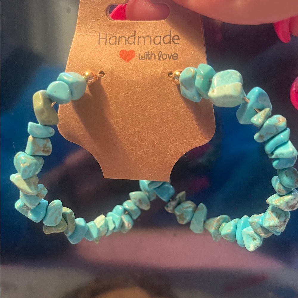 Handmade Turquoise Stone Earrings